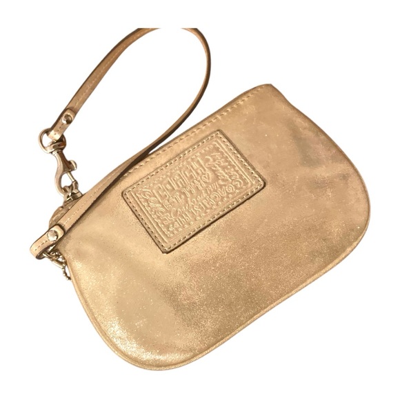 Coach Handbags - Coach Poppy Wristlet Champagne Metallic